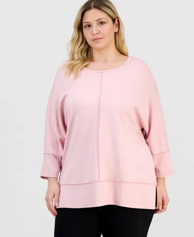 Jones New York Plus Size Dolman-sleeve Tunic Top In Pink