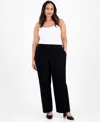 Jones New York Plus Size High-rise Pintuck Pull-on Pants In Black