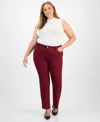 Jones New York Plus Size Lexington High-rise Straight Pants In Red