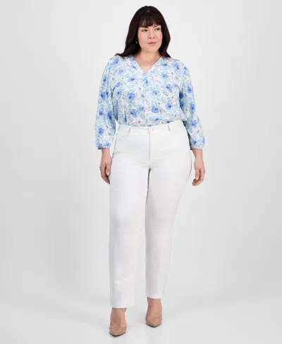 Jones New York Plus Size Lexington Straight-leg Jeans In Soft White