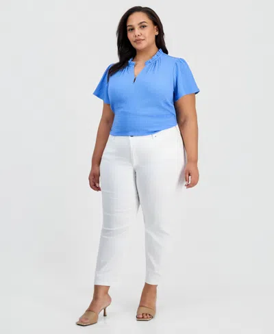 Jones New York Plus Size Lexington Straight-leg Cropped Jeans In White