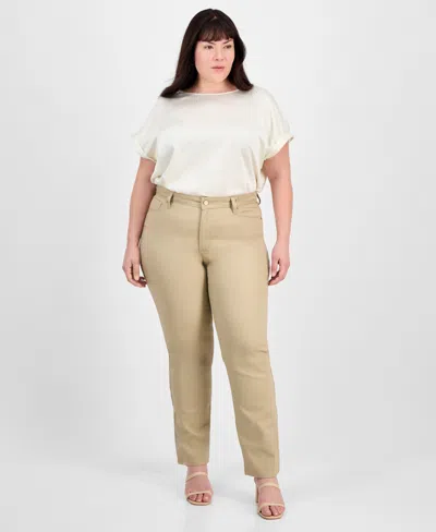Jones New York Plus Size Lexington Straight-leg Jeans In Nude