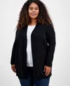 Jones New York Plus Size Open-front Cardigan Sweater In Jones Black