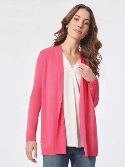 Jones New York Plus Size Open Front Icon Cardigan In Pink