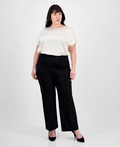 Jones New York Plus Size Pintucked Pull-on Pants In Jones Black