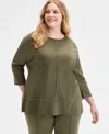 Jones New York Plus Size Serenity Dolman-sleeve Tunic In Green