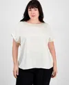Jones New York Plus Size Side-button Blouse In Jones White