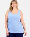 Jones New York Plus Size Sutton Rib-knit Sweater Tank In Blue