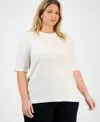 Jones New York Plus Size Sutton Short-sleeve Crewneck Top In White