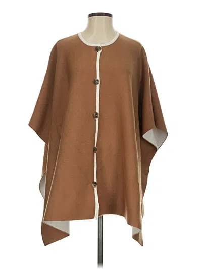 Pre-owned Jones New York Poncho In Brown