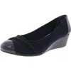 Jones New York Preslee Womens Patent Trim Slip-on Wedge Heels In Blue