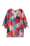 Jones New York Print Raglan Sleeve Top In Multi