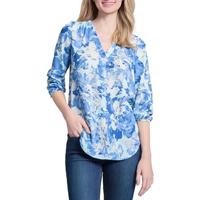 Jones New York Print Tunic Top In Soft Seaglass Multi