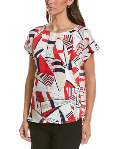 Jones New York Printed Blouse In Red