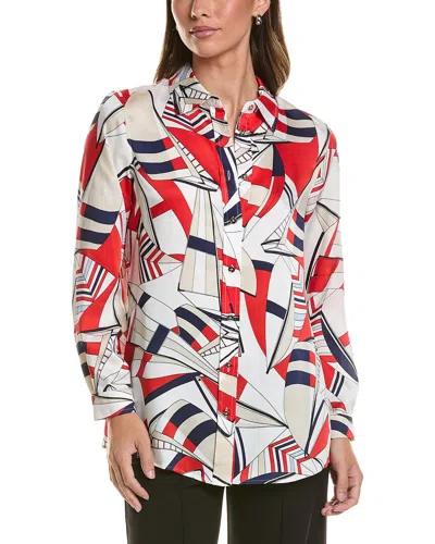 Jones New York Printed Blouse In Red