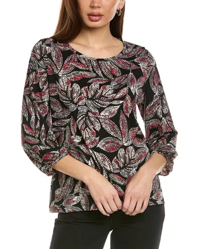 Jones New York Puff Cuff Top In Brown