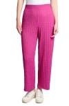Jones New York Petite Textured Pull-on Wide-leg Pants In Pink