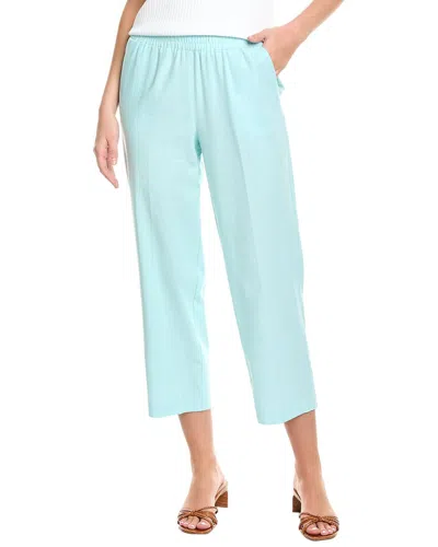 Jones New York Pull-on Slash Pocket Crop Linen-blend Pant In Blue