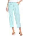 Jones New York Pull-on Slash Pocket Crop Linen-blend Pant In Blue