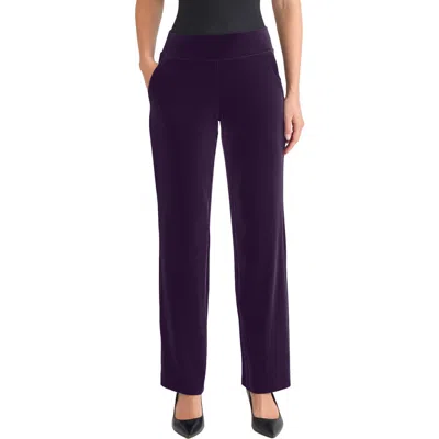 Jones New York Pull-on Straight Leg Pants In Purple