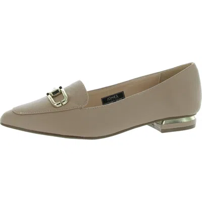 Jones New York Quilsee Womens Faux Leather Embellished Loafers In Brown