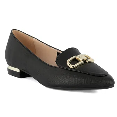 Jones New York Quilsee Womens Slip-on Pointed Toe Loafers In Black