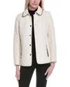Jones New York Quilted Snap Front Jacket In Neutral