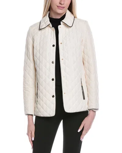 Jones New York Quilted Snap Front Jacket In Neutral