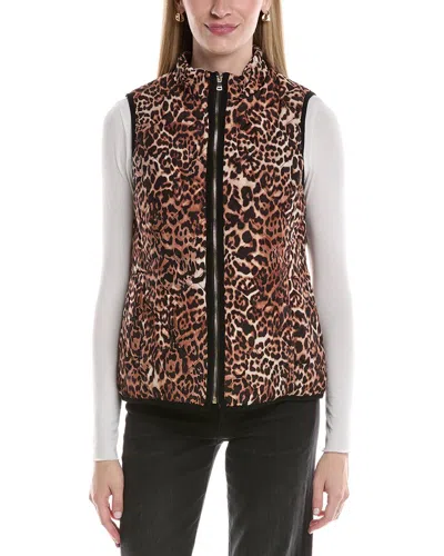 Jones New York Quilted Vest In Animal Print
