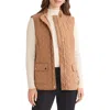 Jones New York Quilted Vest In Brown