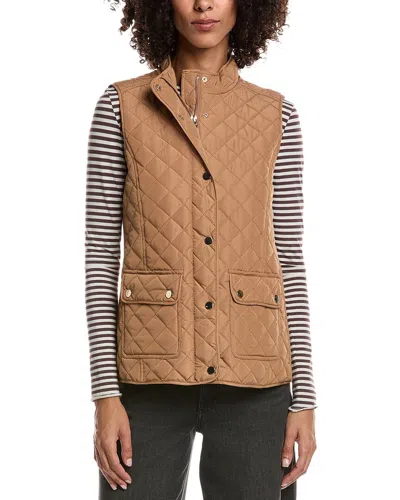 Jones New York Quilted Vest In Brown