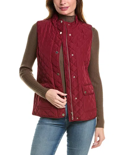 Jones New York Quilted Vest In Red