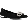 Jones New York Quinnie Womens Faux Suede Slip On Flat Shoes In Multi