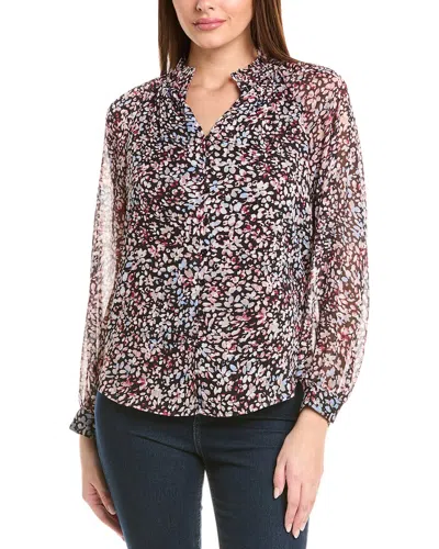 Jones New York Raglan Peasant Blouse In Black