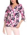 Jones New York Raglan Sleeve Linen-blend Blouse