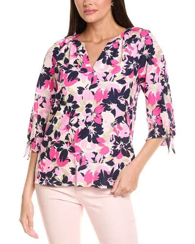 Jones New York Raglan Sleeve Linen-blend Blouse