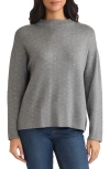 Jones New York Rhinestone Mock Neck Sweater In Gray