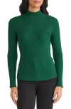Jones New York Rib Mock Neck Sweater In Green