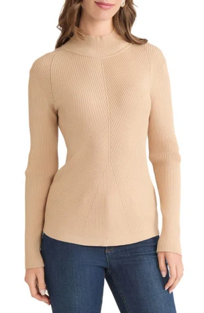 Jones New York Rib Mock Neck Sweater In Neutral