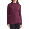 Jones New York Rib Mock Neck Sweater In Purple