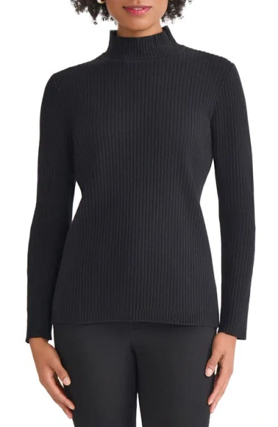 Jones New York Rib Short Sleeve Sweater In Black