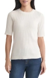 Jones New York Rib Short Sleeve Sweater In White