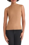 Jones New York Rib Sleeveless Turtleneck Sweater In Brown