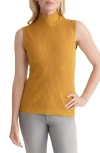 Jones New York Rib Sleeveless Turtleneck Sweater In Gold