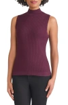Jones New York Rib Sleeveless Turtleneck Sweater In Purple