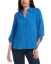Jones New York Roll Tab Shirt In Blue