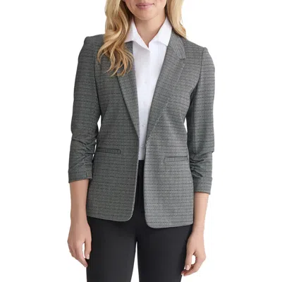 Jones New York Ruched Sleeve Blazer In Gray