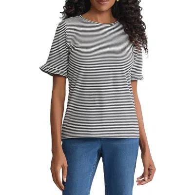 Jones New York Ruffle Elbow Sleeve T-shirt In Gray