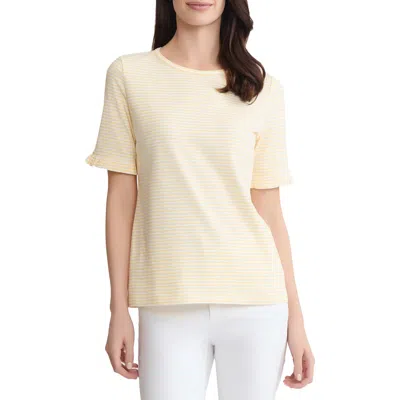 Jones New York Ruffle Elbow Sleeve T-shirt In Neutral