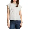 Jones New York Petite Drop Shoulder Button Front Top